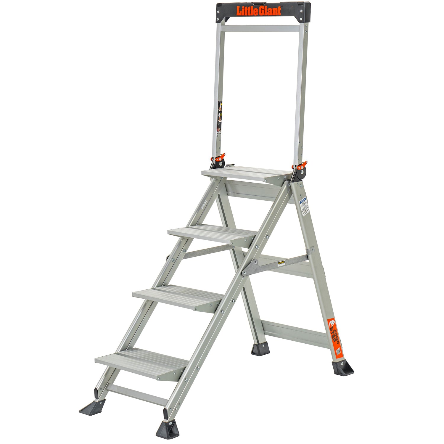 Алуминиева стълба Little Giant Jumbo Step с ултра широки стъпала за максимален комфорт и стабилност.