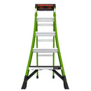 Двураменна стълба Little Giant King Kombo с 5+4 стъпала и звукова система Ground Cue, стабилна и лека конструкция.