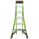 Двураменна стълба от фибростъкло Little Giant 6+4 стъпала с V-образна опора и звукова система Ground Cue.