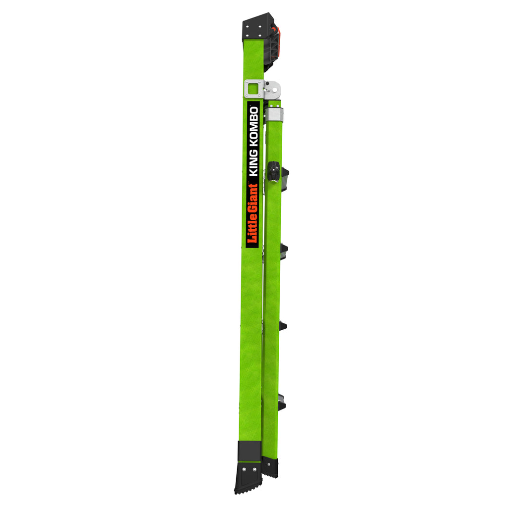 Двураменна стълба Little Giant KING KOMBO XT с фибростъкло, 6+4 стъпала, иновационен дизайн и лека конструкция.