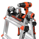 Мултифункционална поставка за инструменти с работен инструмент и флакон на стълба Little Giant.