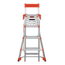 Двустранна телескопична стълба Little Giant Select Step с платформа Air Deck, 4+2 стъпала в червено и сребристо