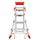 Двустранна телескопична стълба Little Giant Select Step с платформа и 4+2 стъпала, удобна и безопасна.