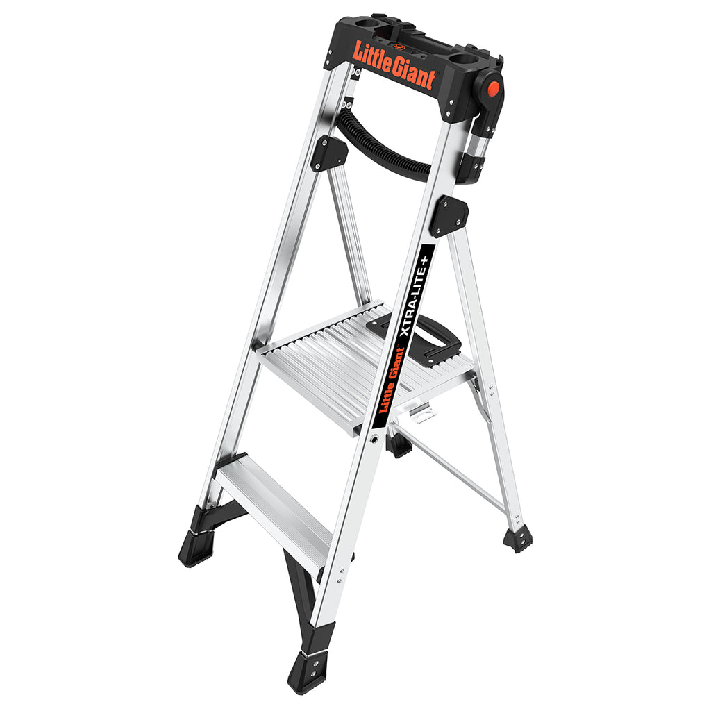 Лека алуминиева стълба Little Giant Xtra-Lite Plus с платформа 1+1 стъпала и товароносимост 150 кг.