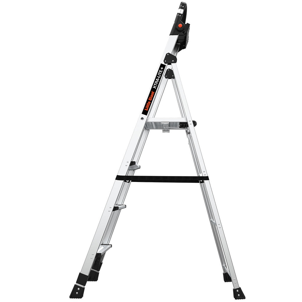 Алуминиева стълба Little Giant Xtra-Lite Plus с 3+1 стъпала и широка платформа за максимална практичност.