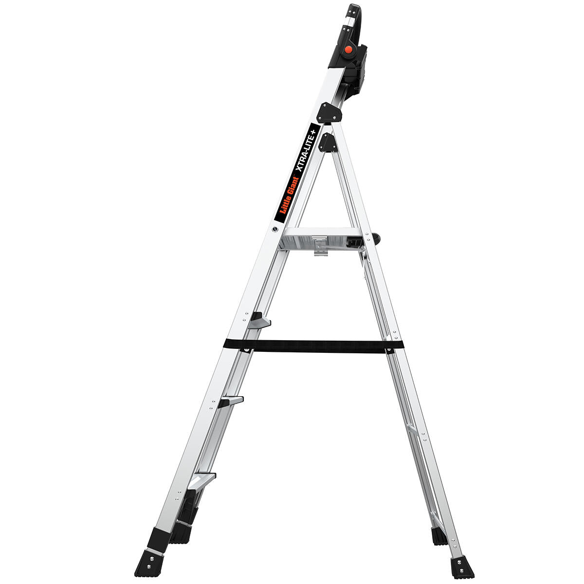 Алуминиева стълба Little Giant Xtra-Lite Plus с 3+1 стъпала и широка платформа за максимална практичност.