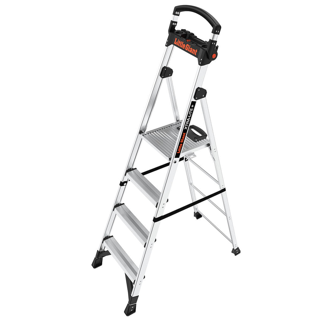 Алуминиева стълба Little Giant Xtra-Lite Plus с 3+1 стъпала и платформа, за ежедневни задачи, товароносимост 150 кг.