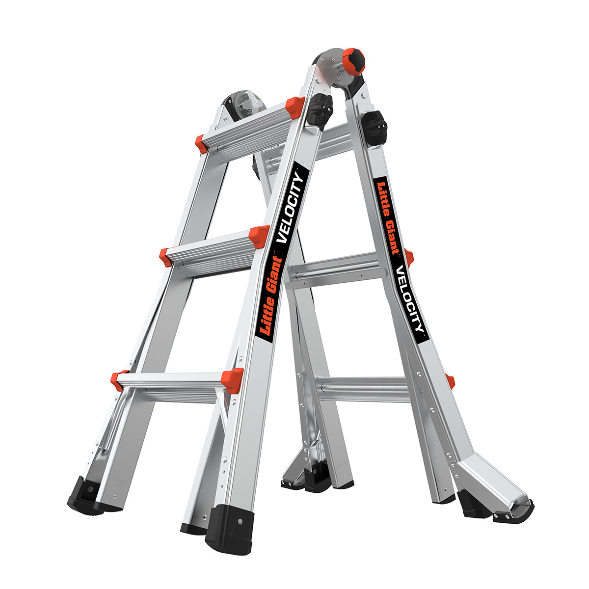 Телескопична алуминиева стълба Little Giant VELOCITY 2.0, M13 с усилени крака и Rapid Locks механизми.