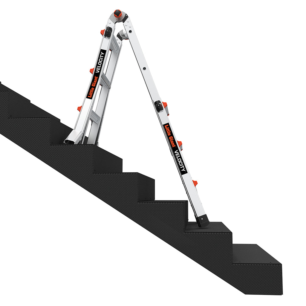Телескопична алуминиева стълба Little Giant VELOCITY 2.0, настройка за работа на стъпала с два човека.