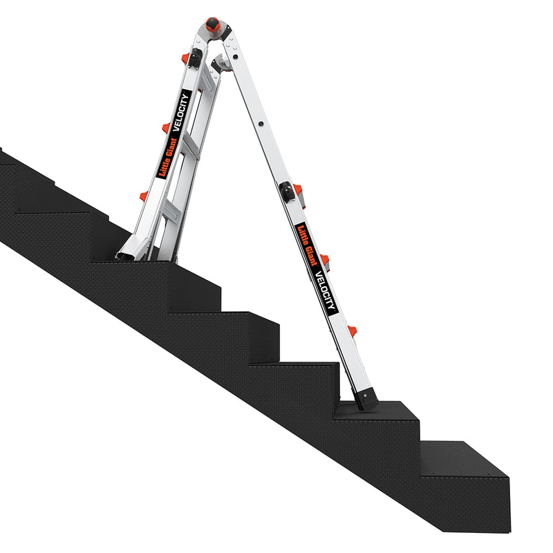 Телескопична алуминиева стълба Little Giant VELOCITY 2.0, настройка за работа на стъпала с два човека.