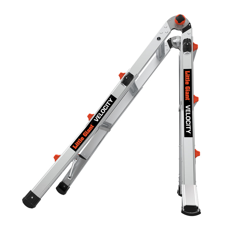 Телескопична алуминиева стълба Little Giant VELOCITY 2.0, M13 с 4x3 стъпала, проектирана за едновременна работа на двама.