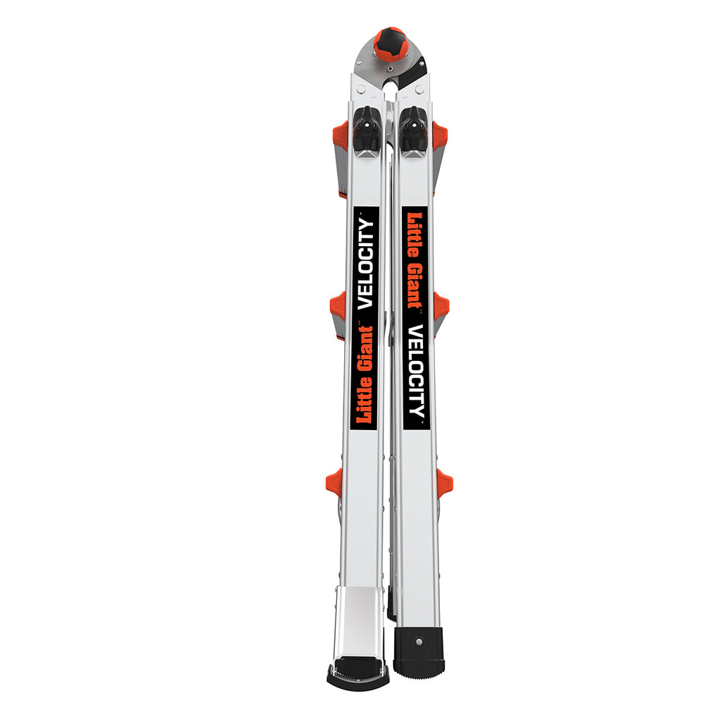 Телескопична алуминиева стълба Little Giant VELOCITY 2.0, M13, сгъната, с логото VELOCITY