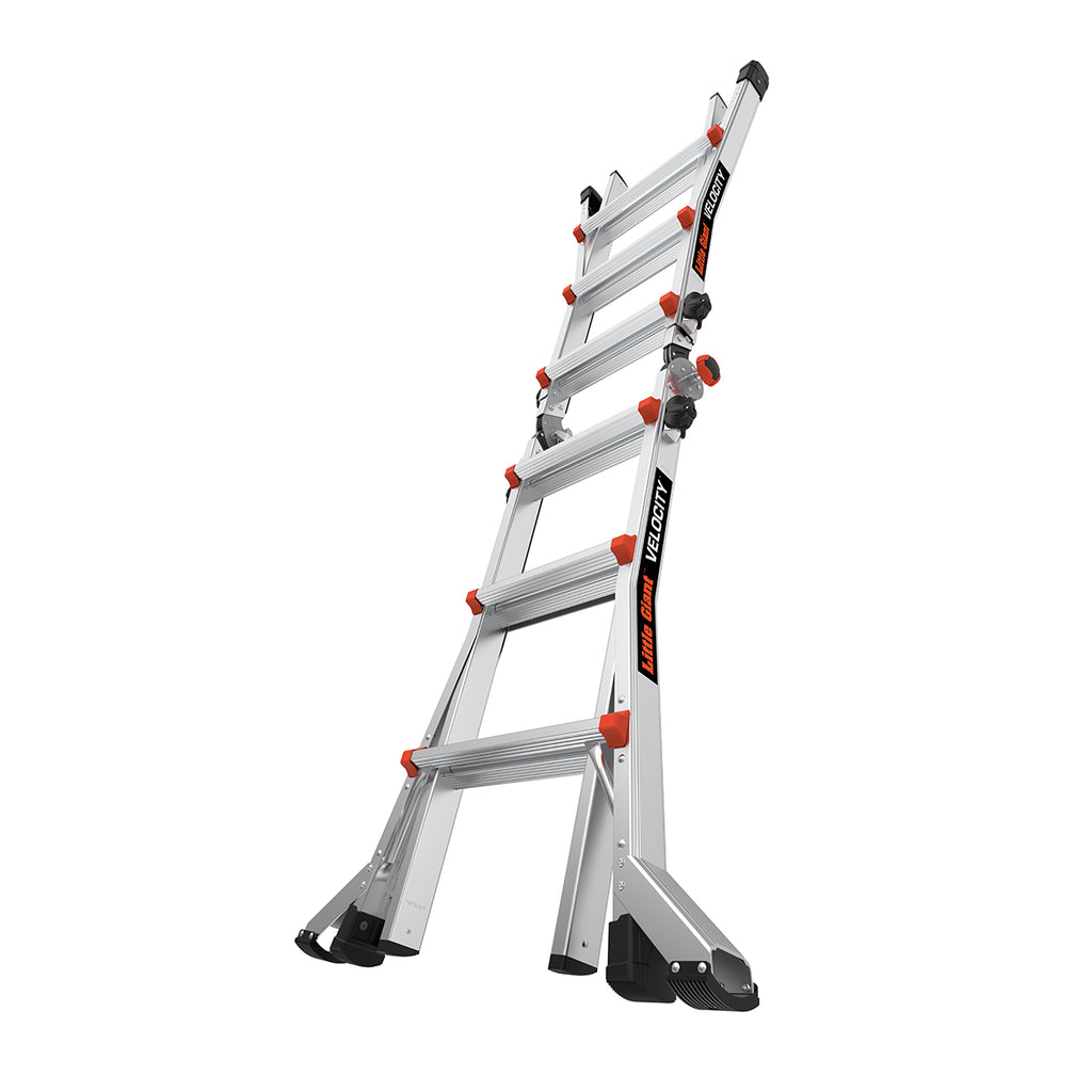 Телескопична алуминиева стълба Little Giant VELOCITY 2.0, стабилна и регулируема с 4x3 стъпала.