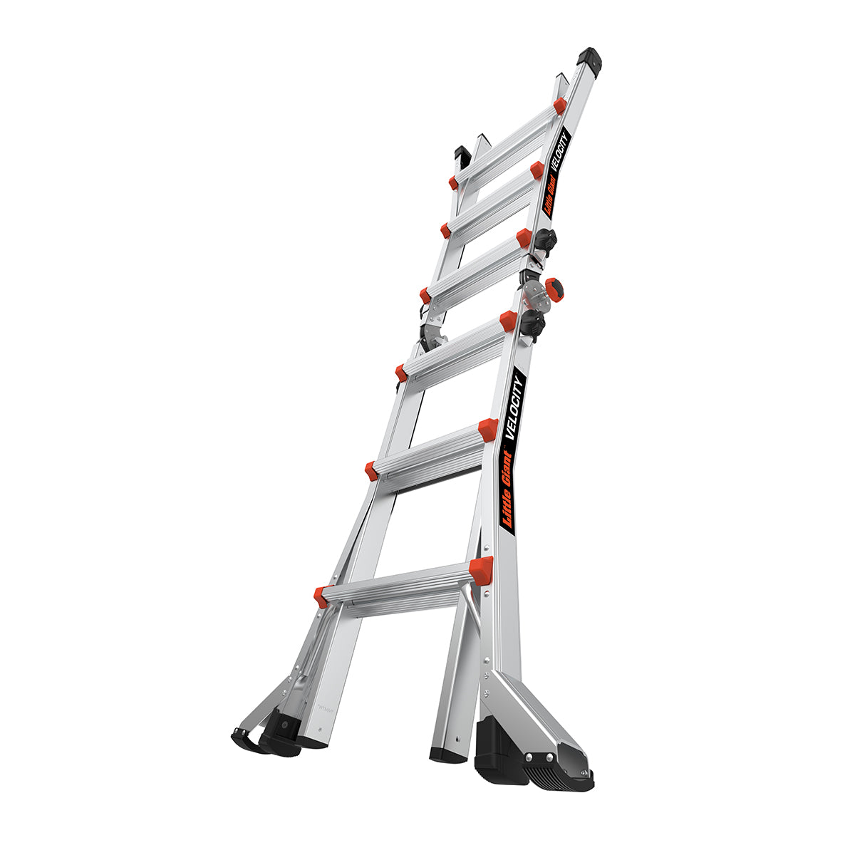 Телескопична алуминиева стълба Little Giant VELOCITY 2.0, стабилна и регулируема с 4x3 стъпала.