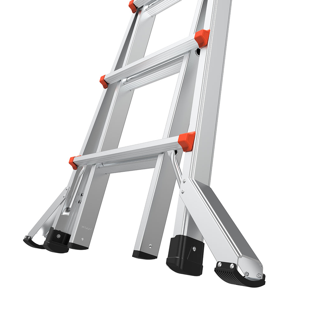 Телескопична алуминиева стълба Little Giant VELOCITY 2.0 с усилени крака и механизми Rapid Locks.