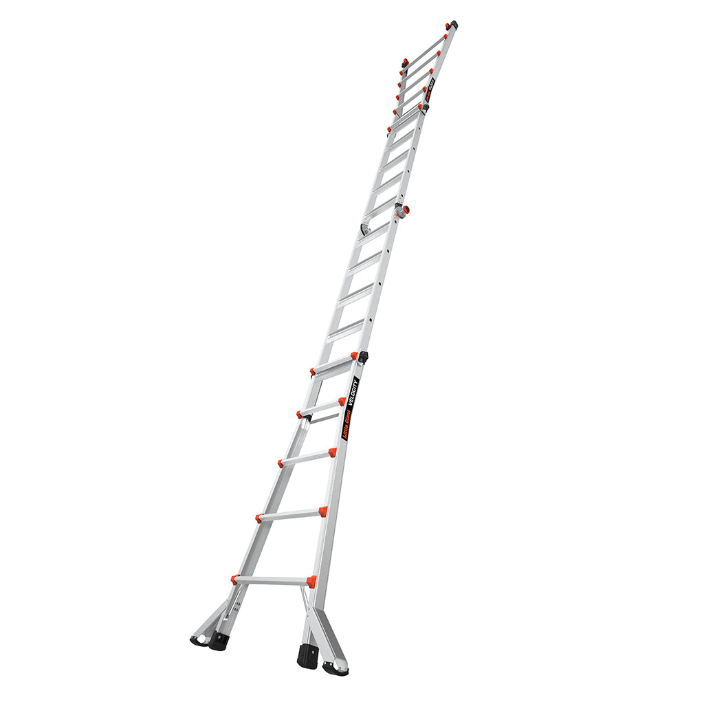 Телескопична алуминиева стълба Little Giant VELOCITY 2.0, M22 с 4x5 стъпала, идеална за двама души.