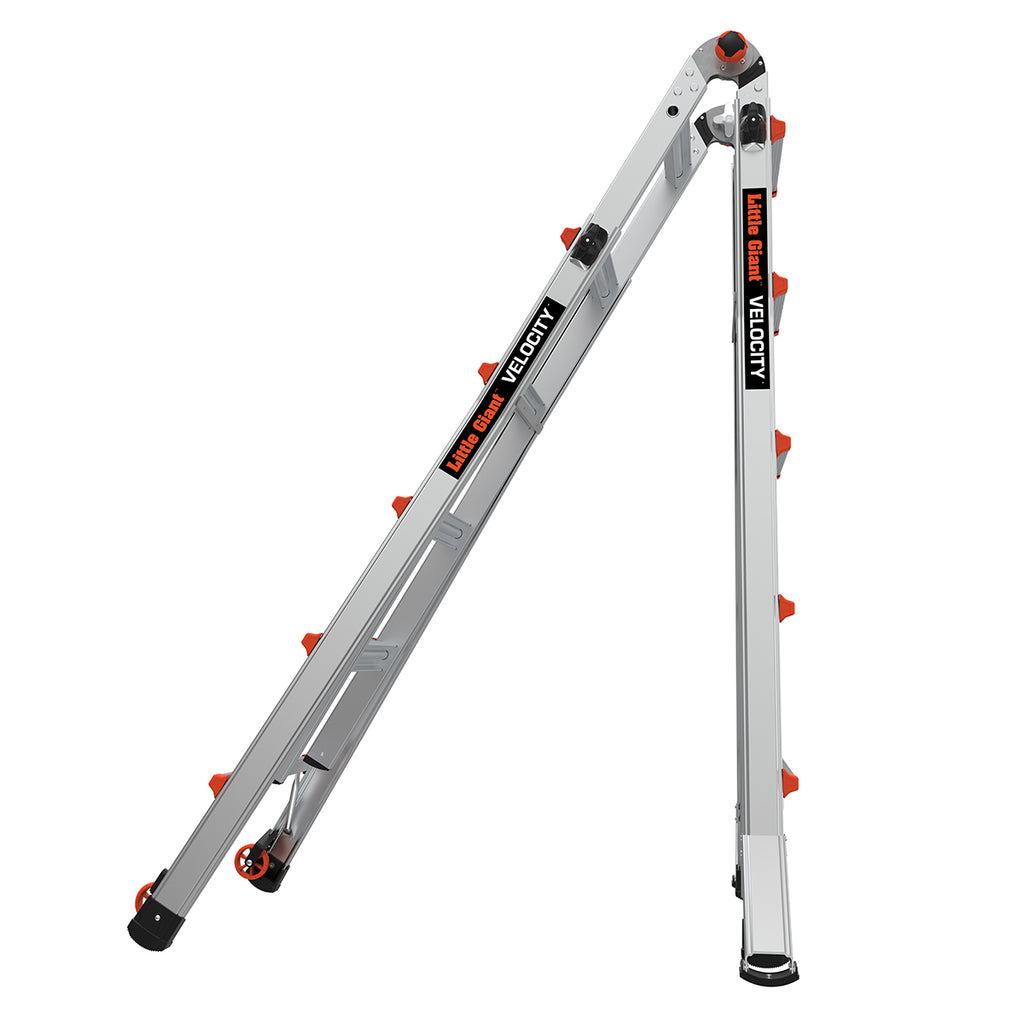 Телескопична алуминиева стълба Little Giant VELOCITY 2.0 с четири-три стъпала, с Rapid Locks механизми.