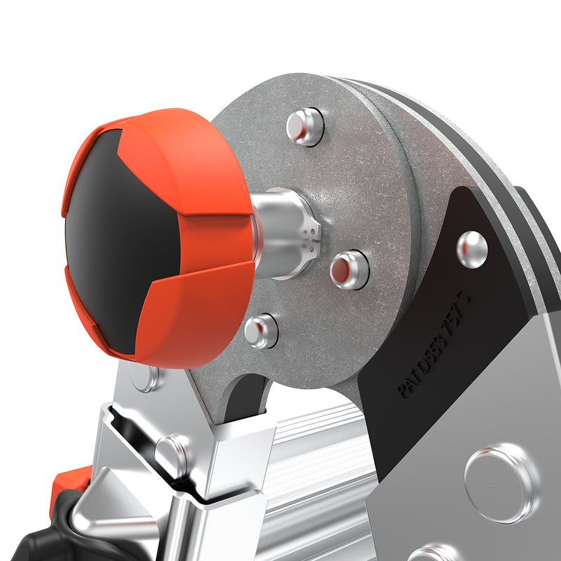 Детайл на механизъм за заключване на стълба Little Giant Velocity с иновационен дизайн и безопасност.