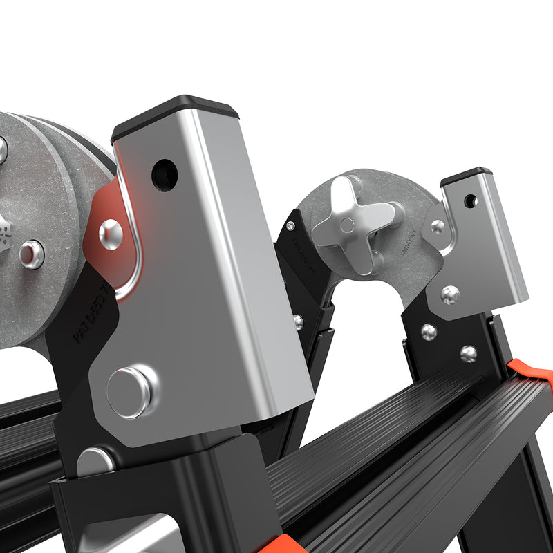 Детайли от механизма на телескопичната алуминиева стълба Little Giant VELOCITY 2.0 PRO с AirDeck.