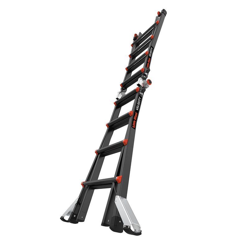 Телескопична алуминиева стълба Little Giant VELOCITY 2.0 PRO, M17 с четири стъпала и AirDeck поставка.