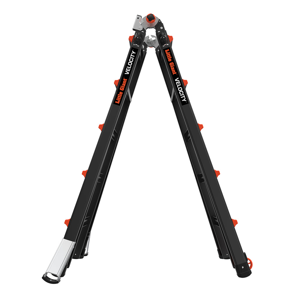 Телескопична алуминиева стълба Little Giant Velocity 2.0 PRO, стабилна и многофункционална с поставка AirDeck.