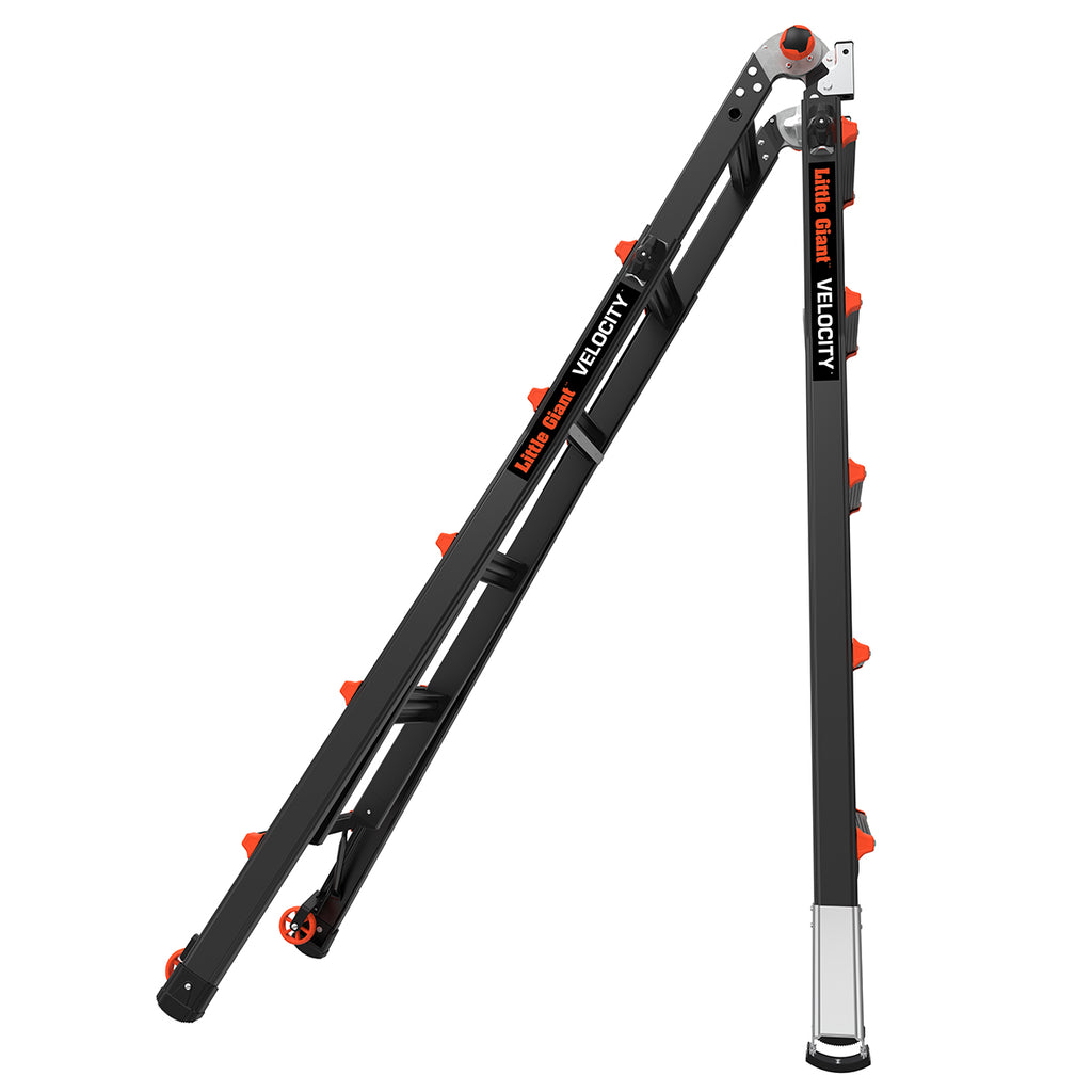 Телескопична алуминиева стълба Little Giant VELOCITY 2.0 PRO, представяне на функция и дизайн.