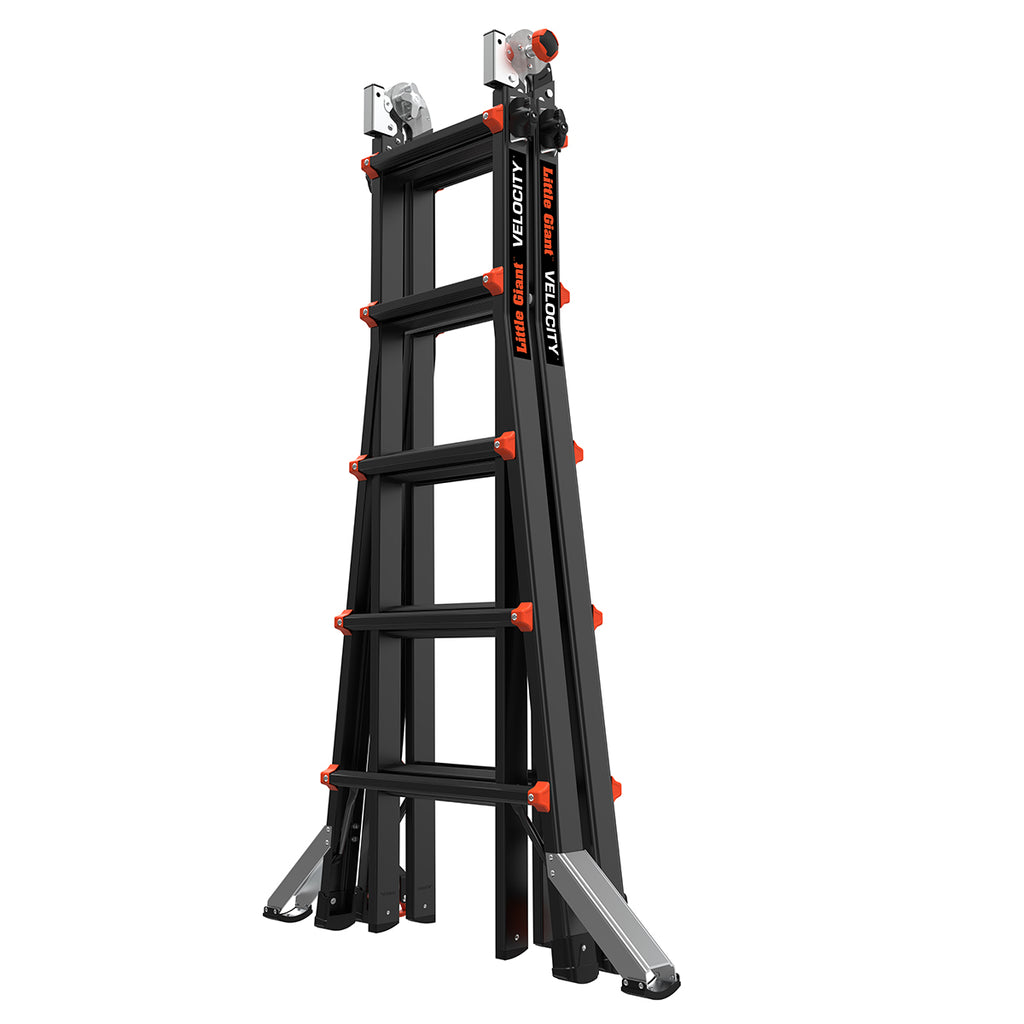 Телескопична алуминиева стълба Little Giant VELOCITY PRO с 4x5 стъпала и поставка AirDeck.
