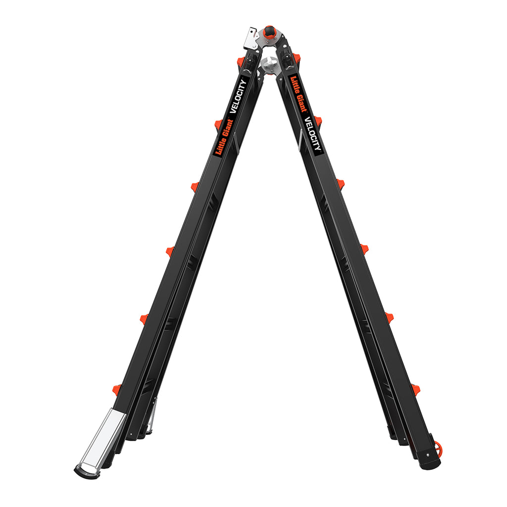 Телескопична алуминиева стълба Little Giant VELOCITY 2.0 PRO с четири стъпала и поставка AirDeck.