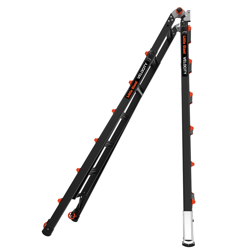 Телескопична алуминиева стълба Little Giant VELOCITY 2.0 PRO с работна платформа AirDeck, идеална за професионални нужди.