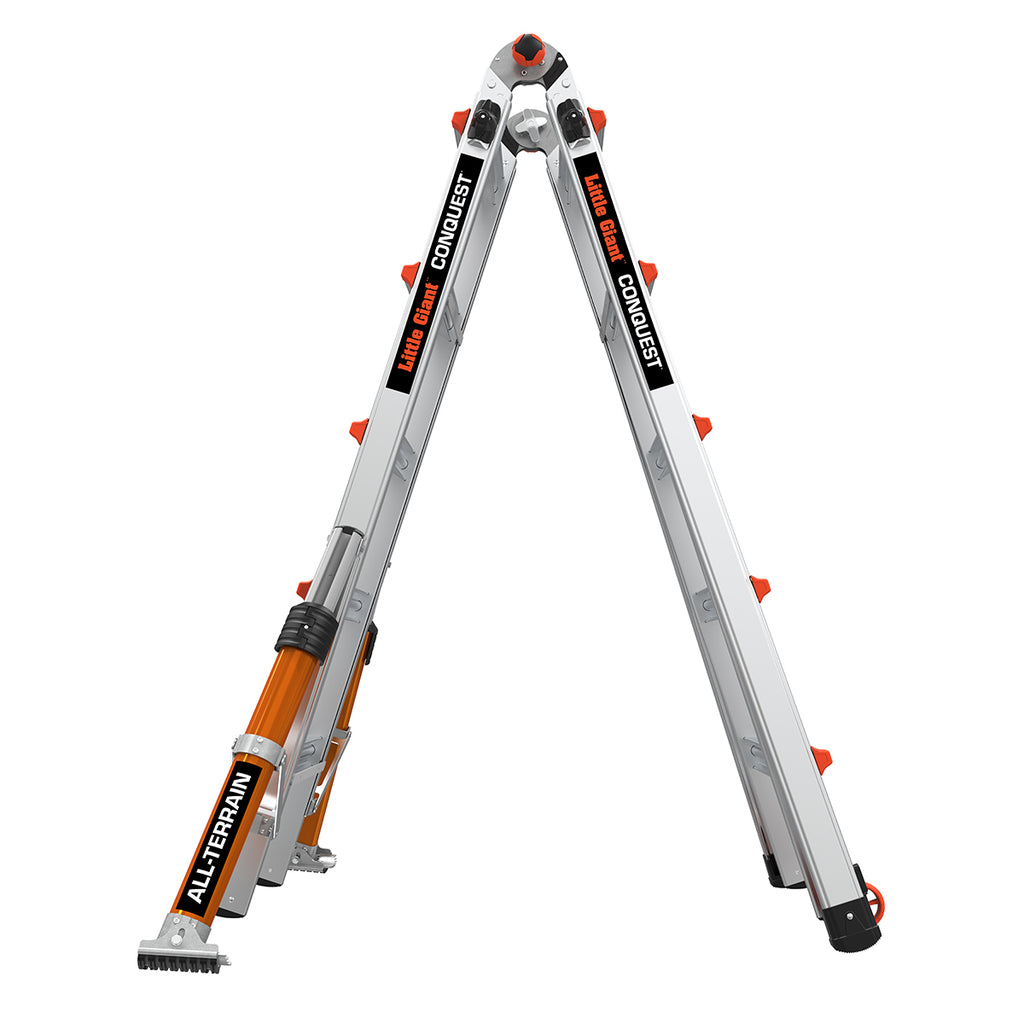 Телескопична алуминиева стълба Little Giant Conquest 2.0 M22 с 4x5 стъпала, идеална за професионални нужди и безопасна работа.
