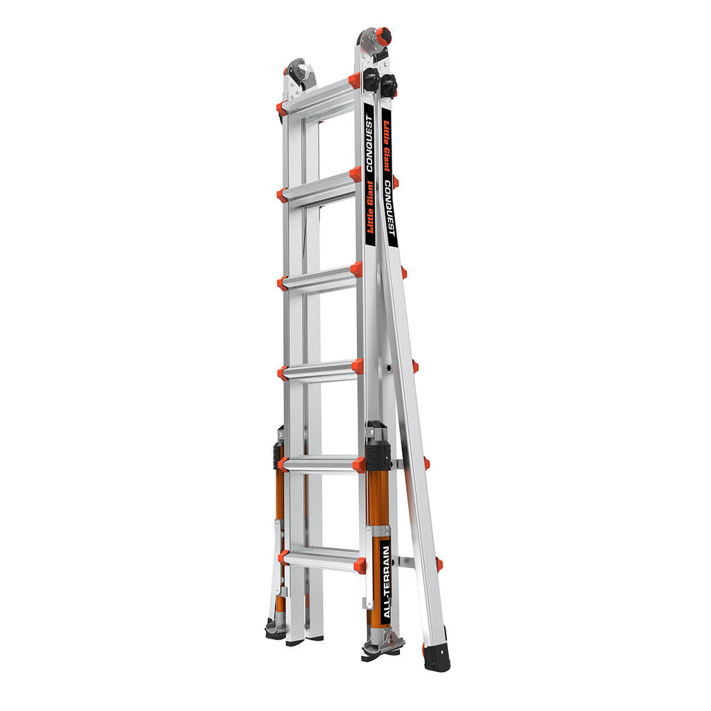 Телескопична алуминиева стълба Little Giant Conquest 2.0 M26 с 4x6 стъпала, идеална за професионални нужди.
