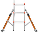 Телескопична алуминиева стълба Little Giant Conquest 2.0 с безопасни странични стабилизатори.