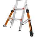 Телескопична алуминиева стълба Little Giant Conquest 2.0 с стабилизатори за безопасност на всякакви терени.