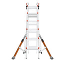 Телескопична алуминиева стълба Little Giant Conquest 2.0 M26 с 4x6 стъпала и стабилизатори за безопасност.