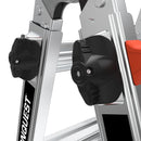 Детайл на монтирания механизъм на телескопичната алуминиева стълба Little Giant Conquest 2.0 за безопасност и стабилност.