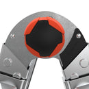 Детайлна снимка на механизъм на алуминиева стълба Little Giant Conquest с червен акцент, показваща конструкцията.