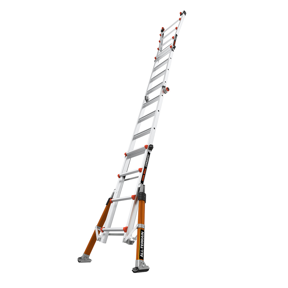 Телескопична алуминиева стълба Little Giant Conquest 2.0 M17, безопасна и мултифункционална за всякакви терени.