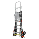 Телескопична стълба от фибростъкло с регулируем кош, идеална за височинни ремонти и работа на височина.