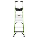 Стълба с платформа от фибростъкло Little Giant Fortress, 3 стъпала и защитно ограждение за максимална безопасност.