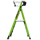 Стълба с платформа от фибростъкло Little Giant Fortress, 3 стъпала и защитно ограждение за максимална безопасност.