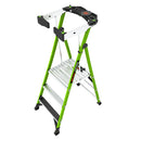 Стълба с платформа Little Giant Fortress, 3 стъпала, с предпазни огради и удобно самозатварящо се входно отвор.