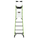 Стълба с платформа от фибростъкло Little Giant Fortress с 5 стъпала и защитно ограждение.