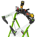 Работна платформа на стълба Little Giant Fortress с инструменти и органайзер за максимална безопасност и удобство.