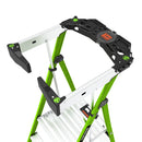 Стълба Little Giant Fortress с платформа и защитни ръкохватки, идеална за безопасна работа на височина.