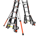 Телескопична стълба от фибростъкло с предпазен кош и система за лесно преместване. Работна височина 4.90 метра.