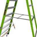 Телескопична стълба от фибростъкло с предпазен кош Safety Cage, професионална работа на височина.
