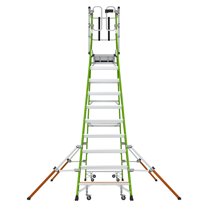 Телескопична стълба от фибростъкло с предпазен кош Safety Cage - работна височина 4.83 метра
