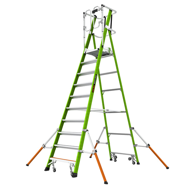 Телескопична стълба от фибростъкло с предпазен кош Safety Cage - работна височина 4.83 метра