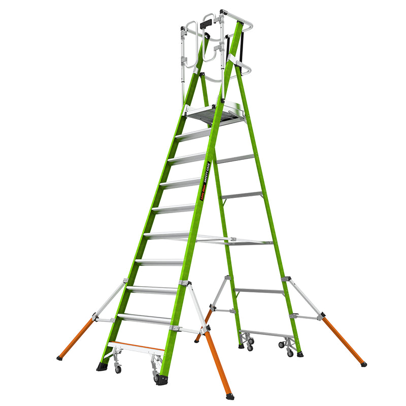 Телескопична стълба от фибростъкло с предпазен кош Safety Cage - работна височина 4.83 метра