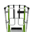 Детайл от предпазния кош на телескопичната стълба от фибростъкло Safety Cage, подходящ за работа на височина.